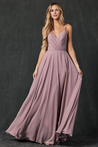 LD - A-line V-neck sleeveless dreamy sweetheart and floor length evening dress