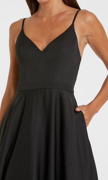 A-line V-neck off shoulder sleeveless satin backless and floor length Evening dress