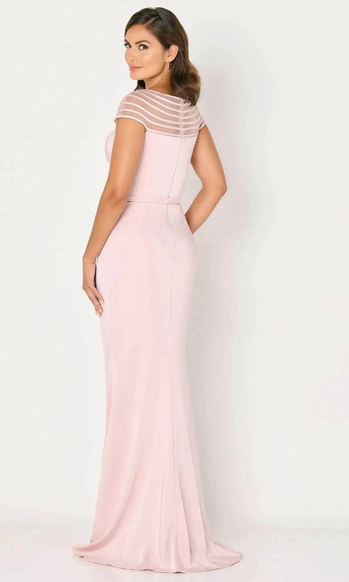 Elegant Crepe Mermaid Asymmetrical Ruched Slit Floor Length Mother of the Bride Dress