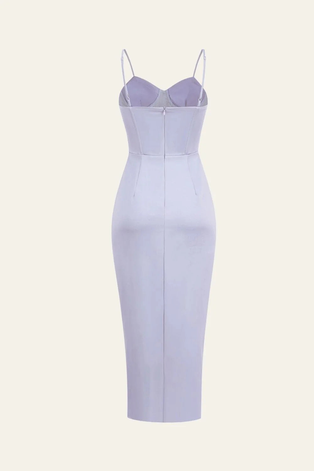 Green thin shoulder strap drawstring pleated tight fitting corset with slit Cocktail Dresses