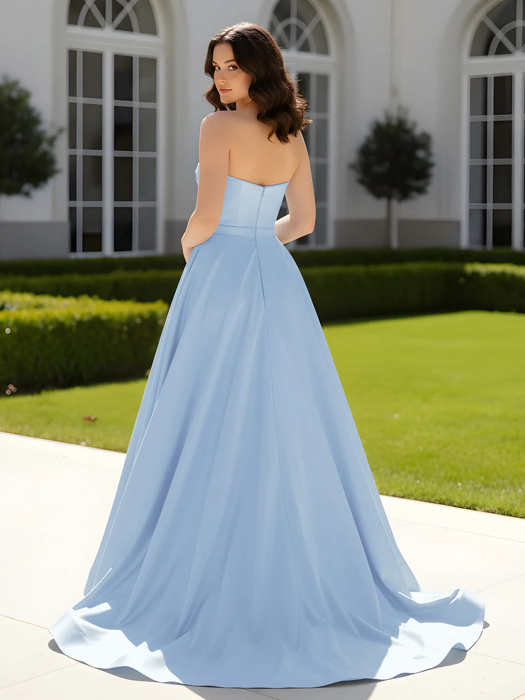 Charming Strapless Sweetheart Cut-Out A-Line Floor-Length Formal Evening Dress