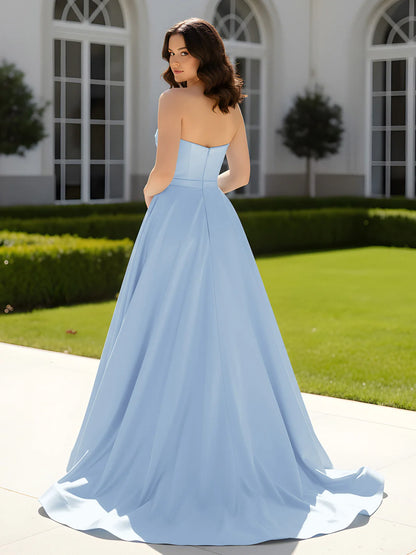 Charming Strapless Sweetheart Cut-Out A-Line Floor-Length Formal Evening Dress