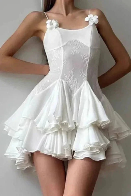 Charming Chiffon A-Line Sweetheart Sleeveless Straight Back Above Knee Homecoming Dresses