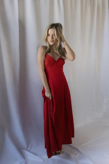 Charming Flowy Lace Chiffon A-Line Sweetheart Spaghetti Strap Maxi Prom Dresses