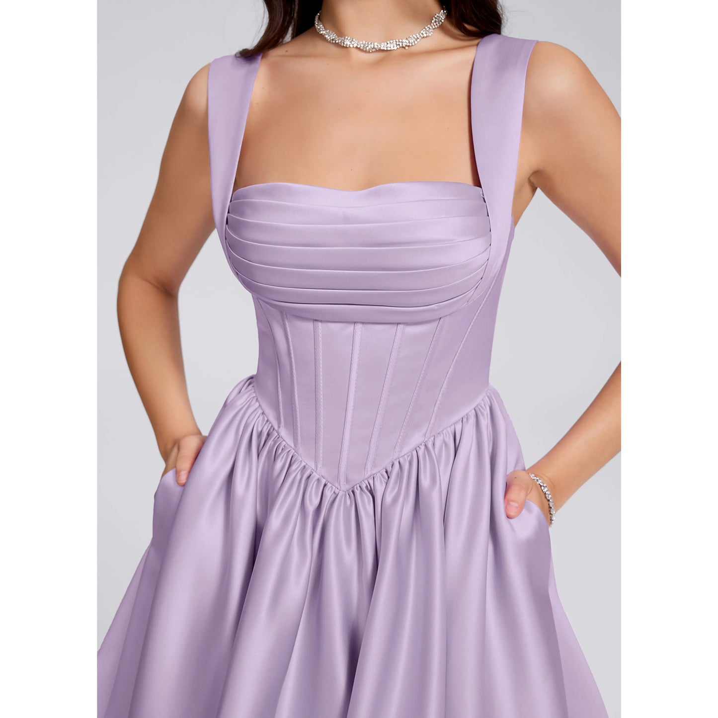 Charming Satin A-Line Sweetheart with Wide Straps Sleeveless Open Back Tie-Bow Mini Homecoming Dresses