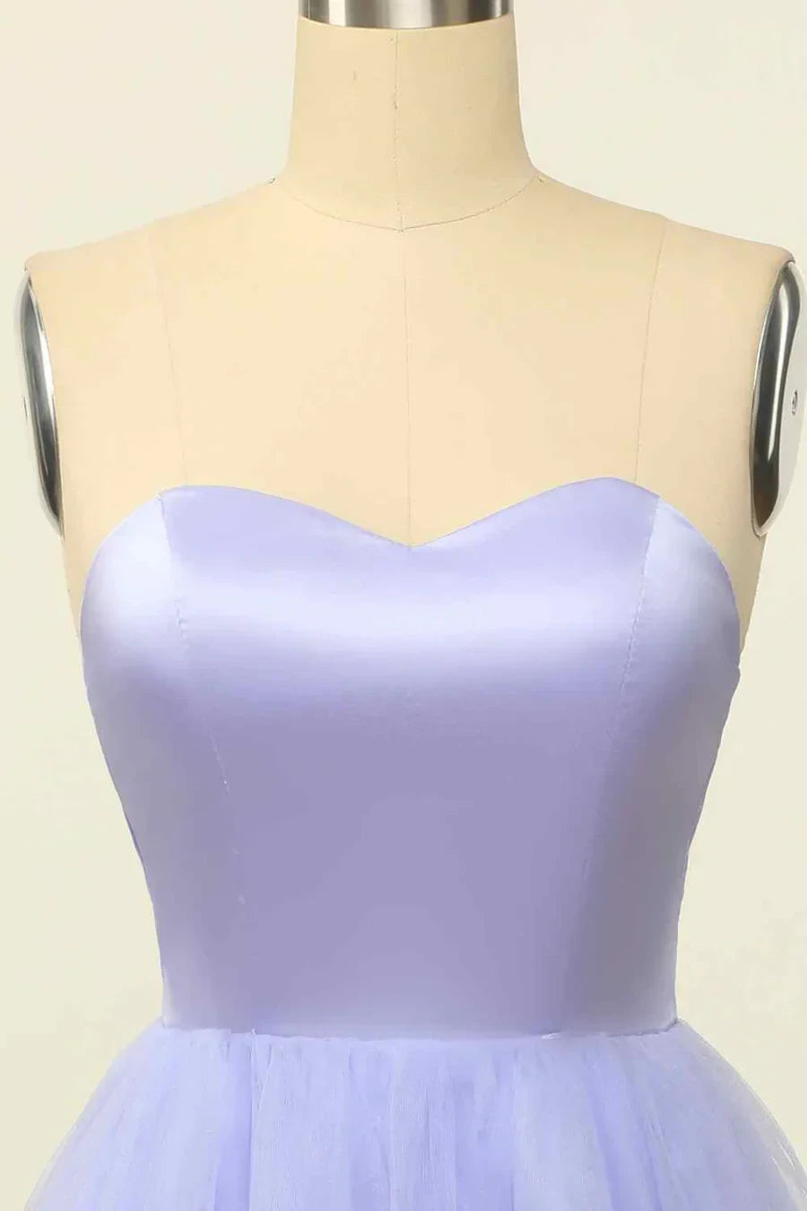 Charming Satin & Tulle A-Line Sweetheart Sleeveless Lace-Up Back Short Homecoming Dresses