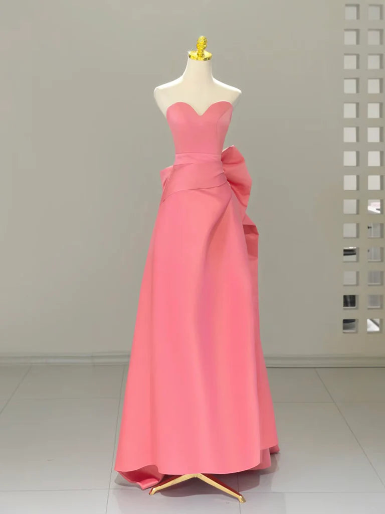 Chic A-Line Strapless Sweetheart Floor-Length Prom Dresses