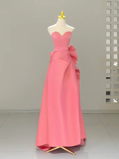 Chic A-Line Strapless Sweetheart Floor-Length Prom Dresses