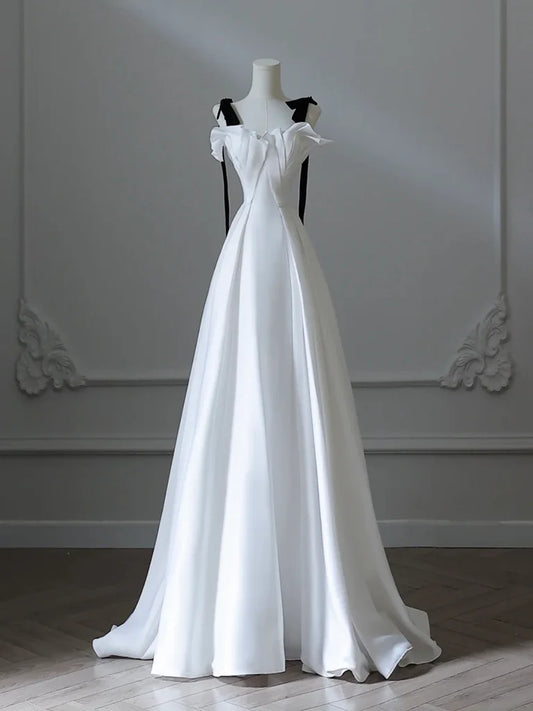 Chic A-Line Sweetheart Spaghetti-Strap Zipper-Back Floor-Length Prom Dresses