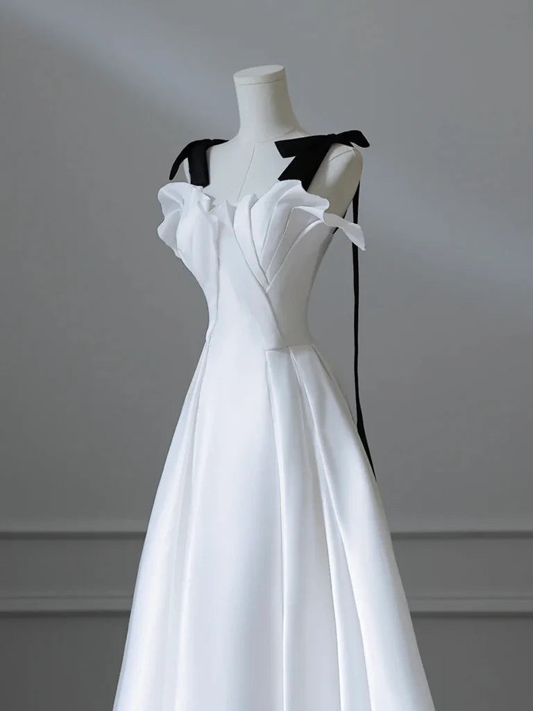 Chic A-Line Sweetheart Spaghetti-Strap Zipper-Back Floor-Length Prom Dresses