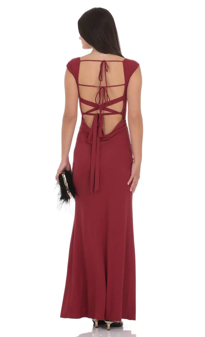 Chic Sheath Square-Neck Ruched Crisscross-Back Floor-Length Prom Dress