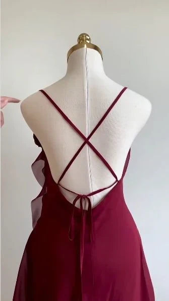 Chic Chiffon A-Line Draped Cowl Neck Sleeveless Criss-Cross Open Back Short Homecoming Dresses