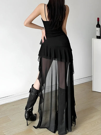 Chic Chiffon A-Line Sweetheart Sleeveless Simple Back High-Low Length Homecoming Dresses