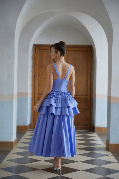 Chic Satin A-Line Deep V-Neck Sleeveless Straight Back Midi Homecoming Dresses