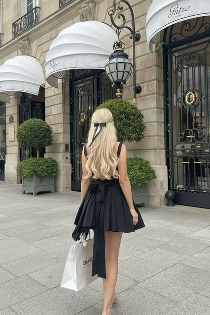 Chic Satin A-Line Square Neck Sleeveless Bow-Tie Back Mini Homecoming Dresses