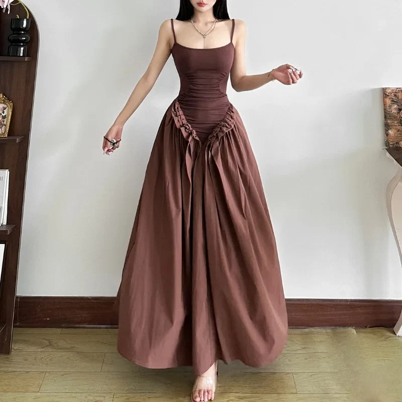 Chic Satin A-Line Square Neck Sleeveless Low Square Back Floor-Length Evening Dresses