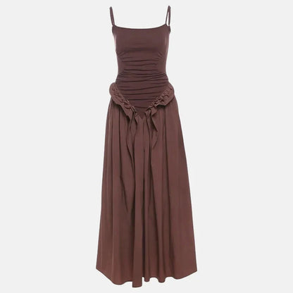 Chic Satin A-Line Square Neck Sleeveless Low Square Back Floor-Length Evening Dresses
