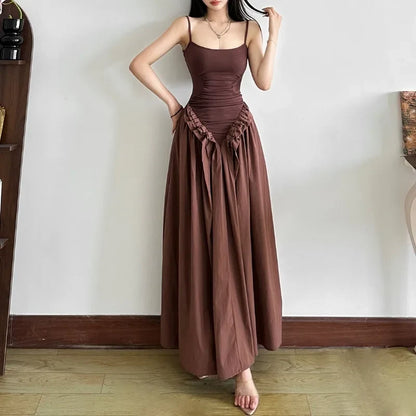 Chic Satin A-Line Square Neck Sleeveless Low Square Back Floor-Length Evening Dresses