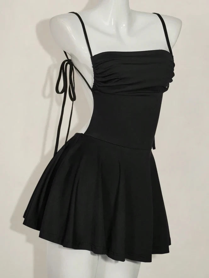 Chic Satin A-Line Strapless Spaghetti Strap Lace-Up Back Short Homecoming Dresses