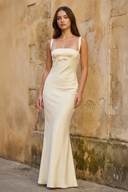 Chic Satin Mermaid Sweetheart Sleeveless Lace-up Back Long Evening Dresses