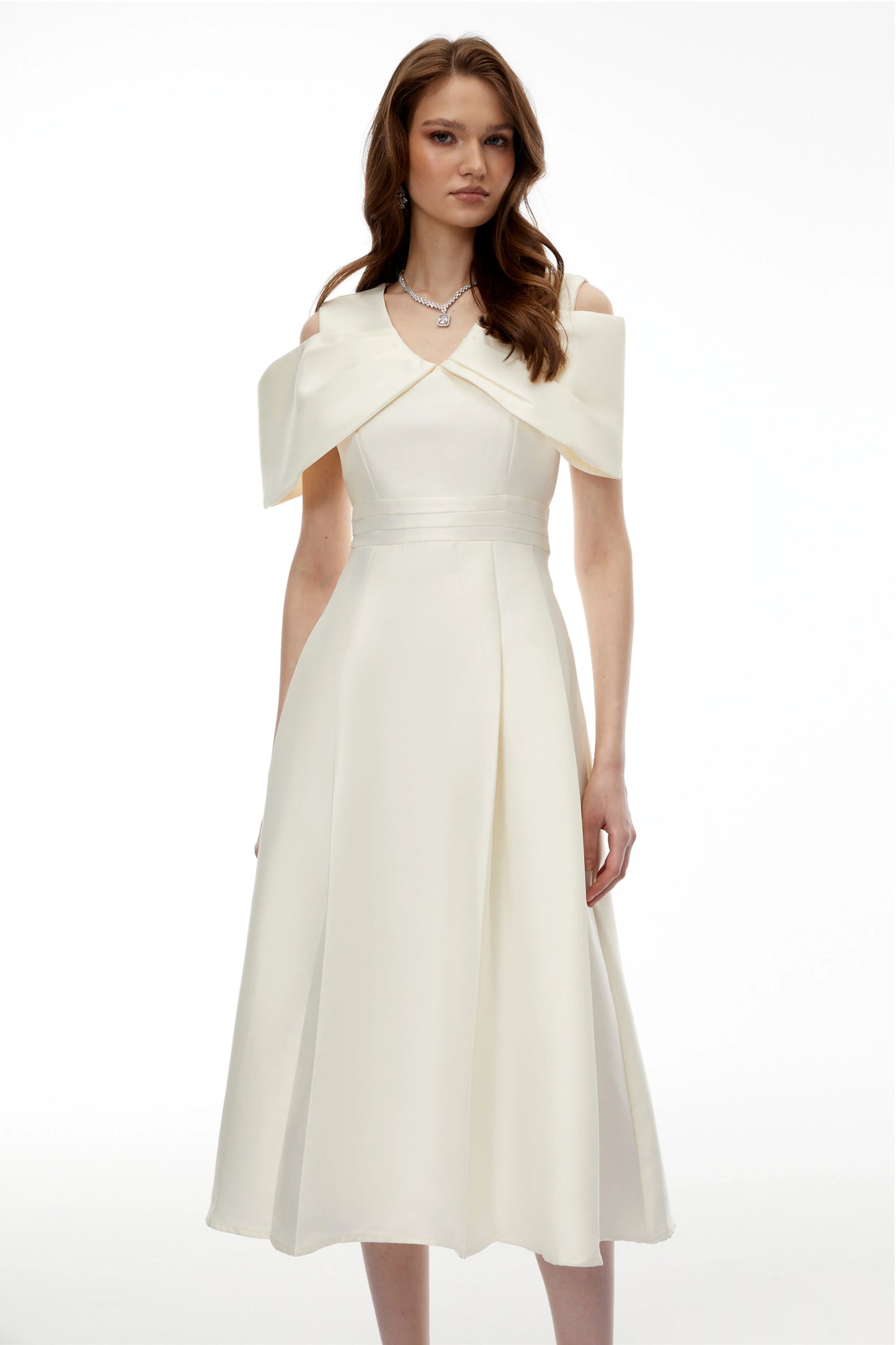 Elegant Satin Sheath Off-Shoulder Short Sleeve 3D Floral Maxi Evening Dress
