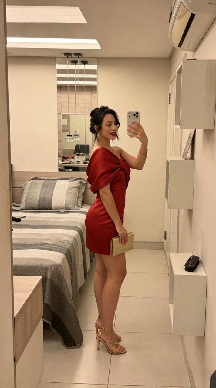 Chic Satin Sheath One-Shoulder Draped Sleeveless Open Back Mini Homecoming Dresses