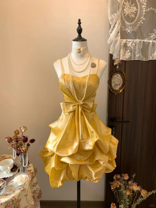 Dazzling Satin A-Line Sweetheart Spaghetti Strap Lace-Up Back Short Homecoming Dresses