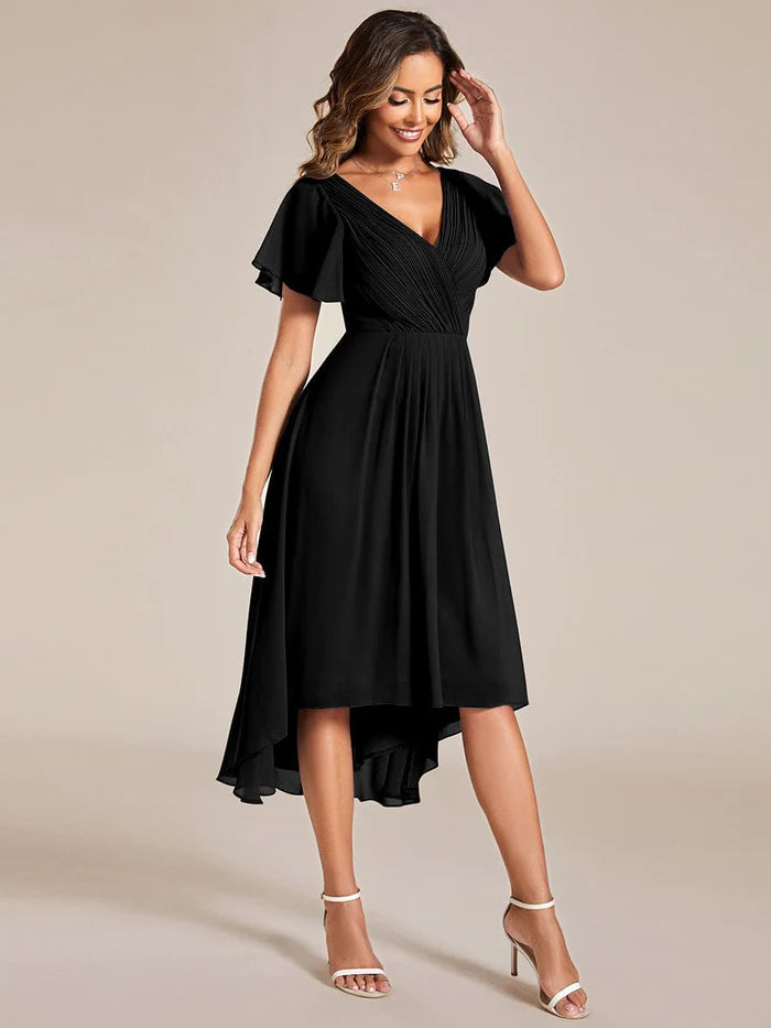 open lace back dress Indulge in Floral Applique Pleated Chiffon Hem Slip Maxi Dress main image 0