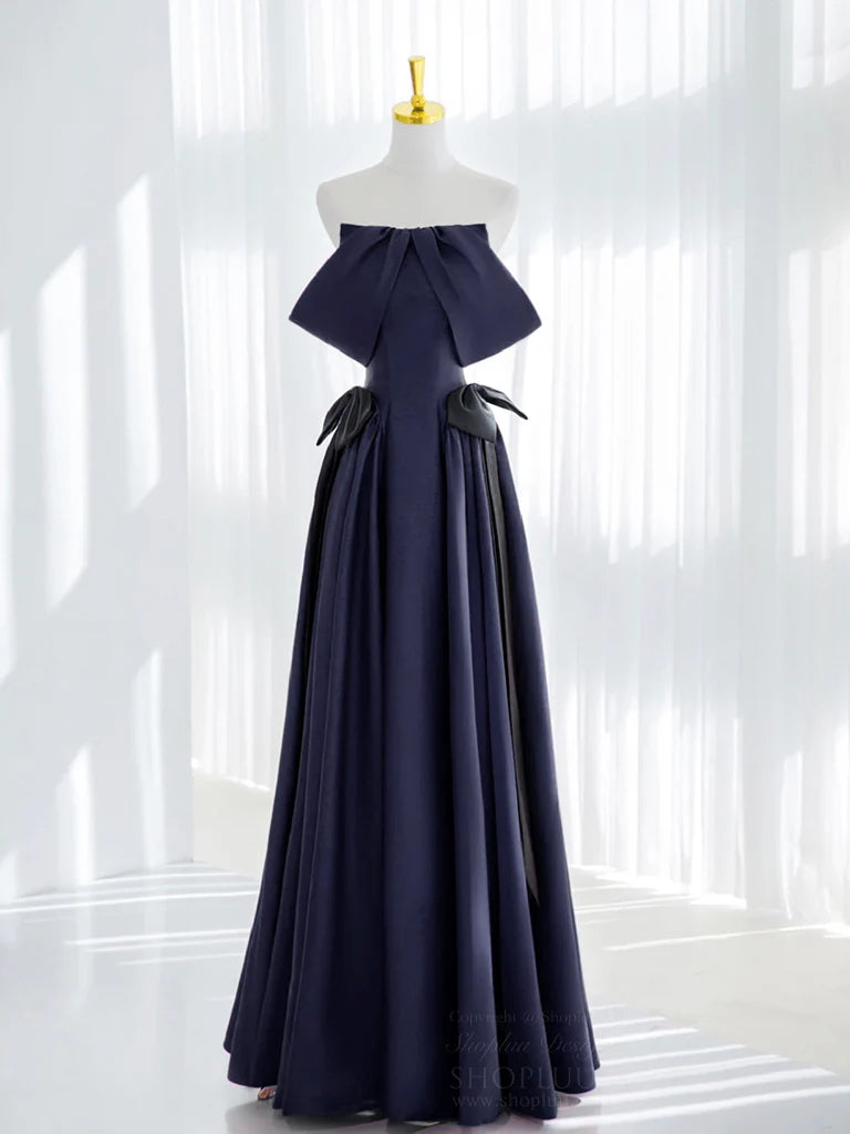 Elegant A-Line Off-the-Shoulder Lace-Up Back Floor-Length Prom Dresses