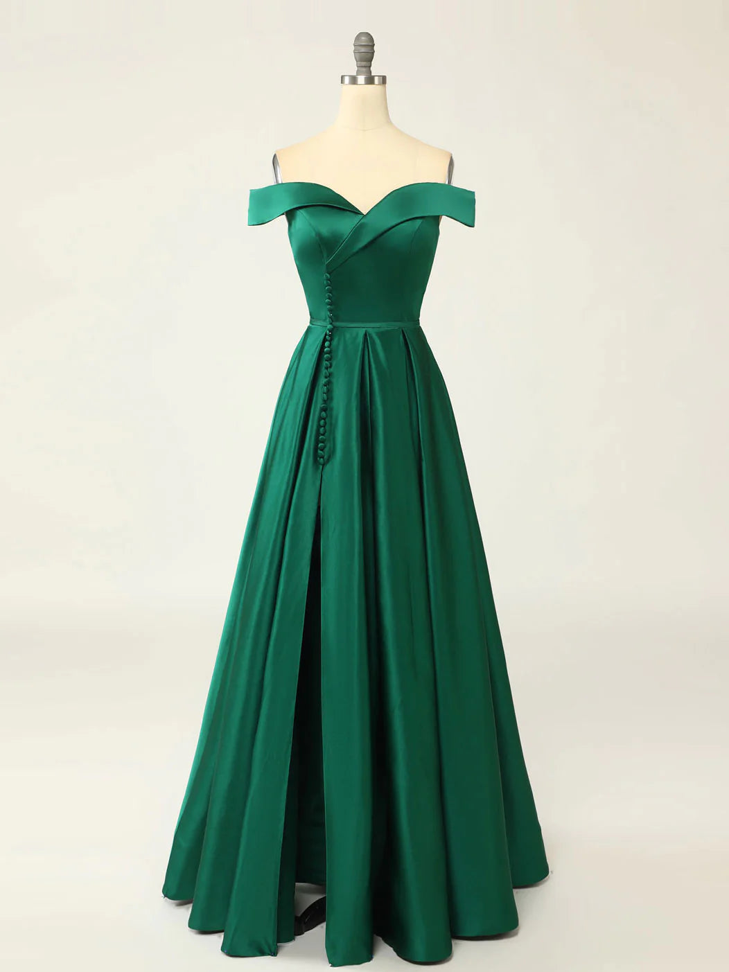 Elegant A-Line Off-the-Shoulder Sleeveless Hidden Zipper Floor-Length Prom Dress