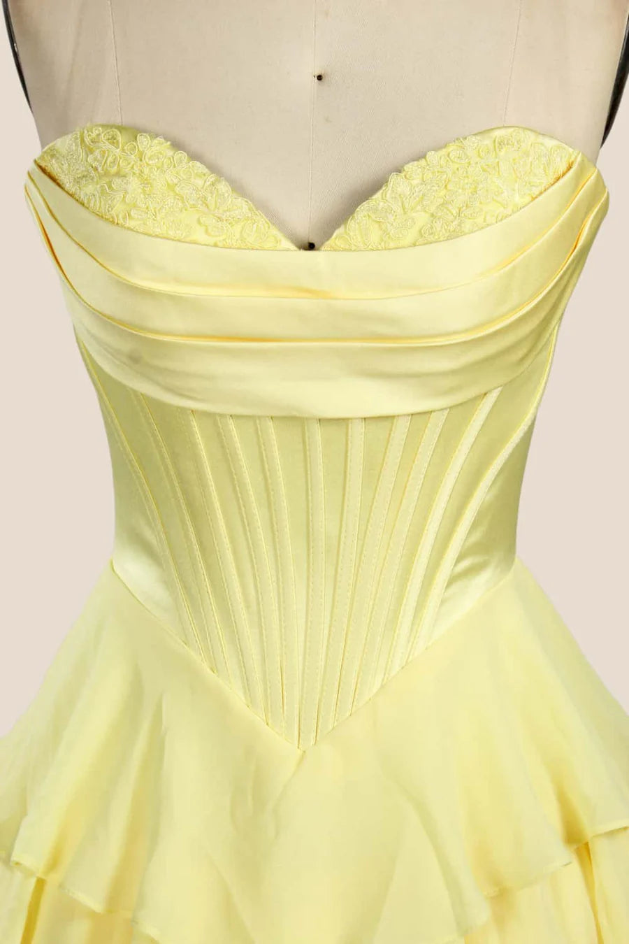 Elegant Chiffon A-Line Sweetheart Corset Tiered Ruffle Light Blue Prom Dress