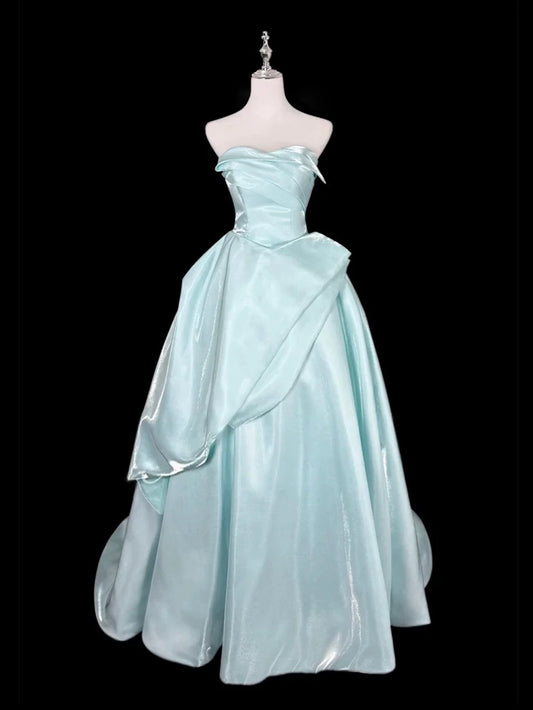 Elegant Fitted Ball Gown Off-The-Shoulder Sweetheart Neck Lace-Up Back Prom Dresses