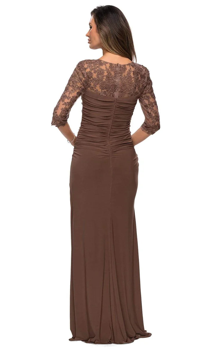 Elegant Mermaid Sweetheart Neck 3/4 Sleeve Closed Back Floor Length Mother of the Bride Dresses
