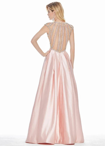 Elegant A-Line Strapless Sleeveless Bow Accent Fuchsia Long Prom Dresses Women