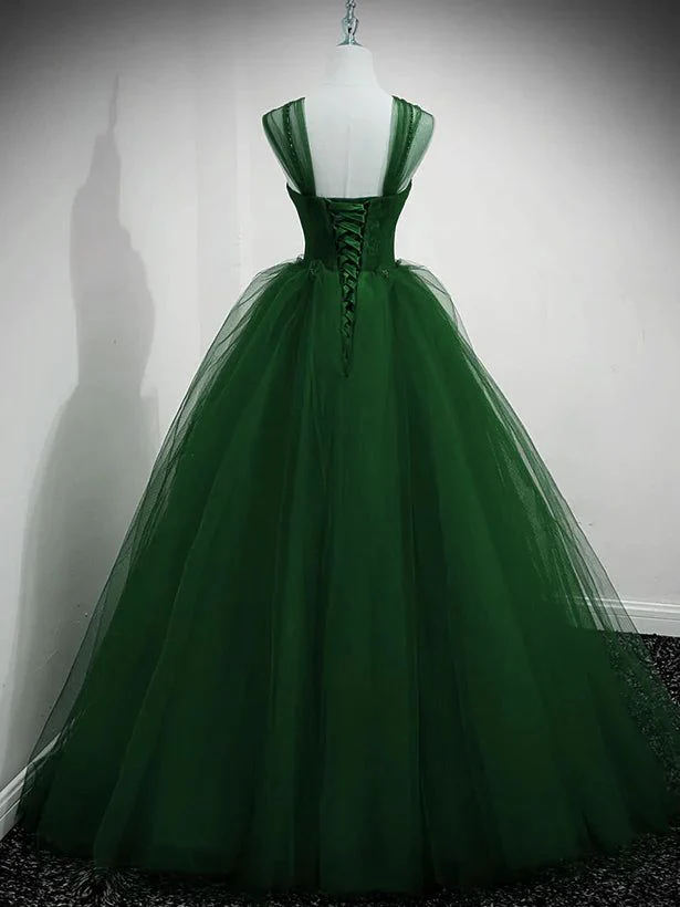 Enchanting Ball Gown Sweetheart Neck Cap Sleeves Lace Up Back Floor Length Prom Dress