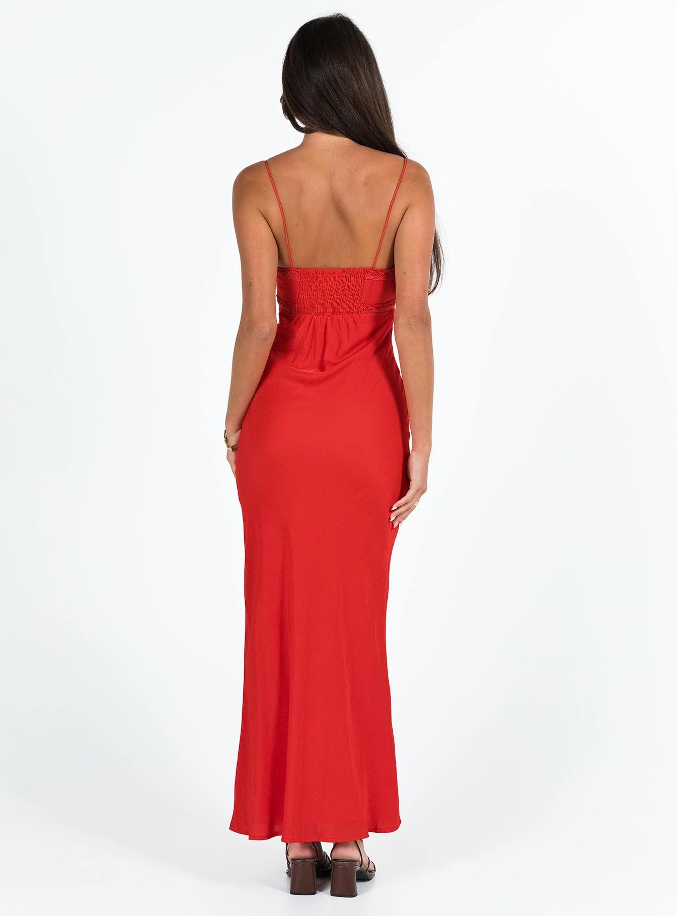 Ethereal Sweetheart Neck Spaghetti Strap Satin Mermaid Evening Dress with Smocked Back