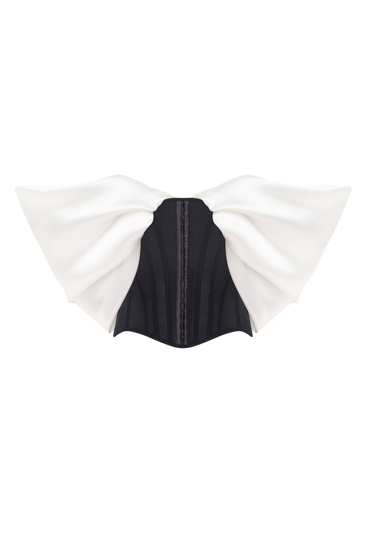 Evening Dress with Off-Shoulder Neckline, Structured Corset Bodice and High Side Slit