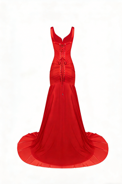 Evening Gown with Sweetheart Neckline, Ruched Bodice and Mermaid Train
