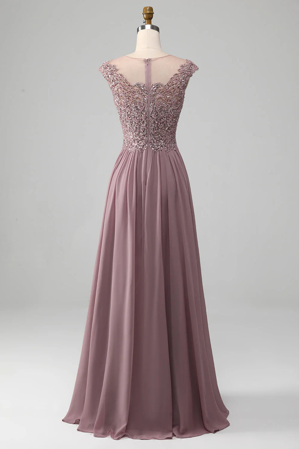 A-shaped bead powder blusher prom dress