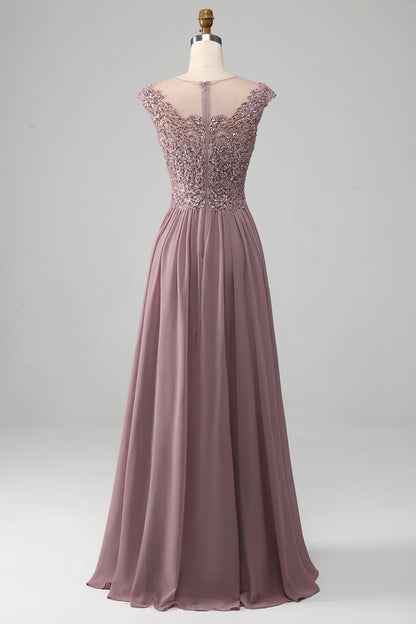 A-shaped bead powder blusher prom dress