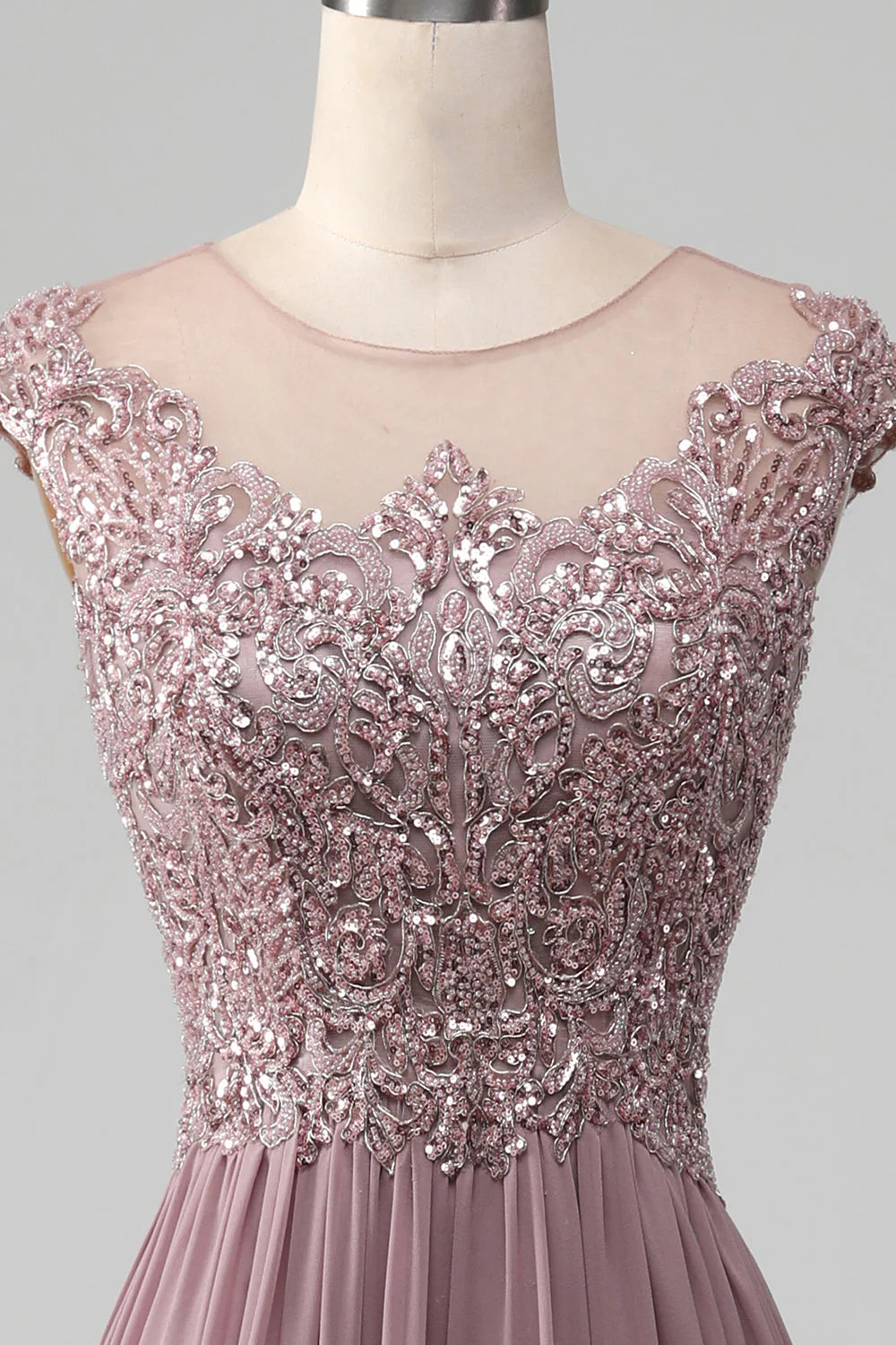 A-shaped bead powder blusher prom dress