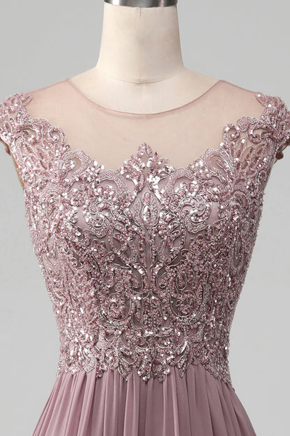 A-shaped bead powder blusher prom dress