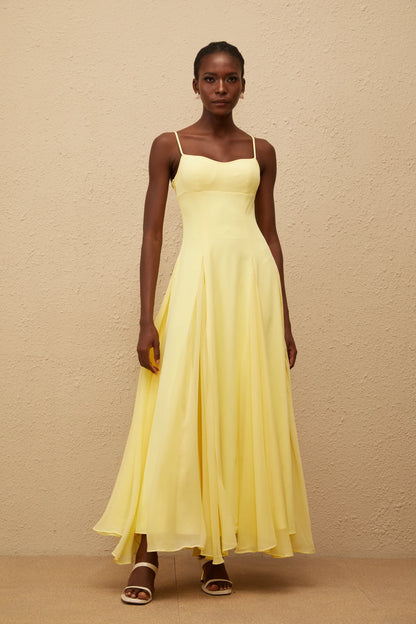 Flowy Chiffon A-Line Sweetheart Spaghetti Strap Straight Back Floor-Length Homecoming Dresses