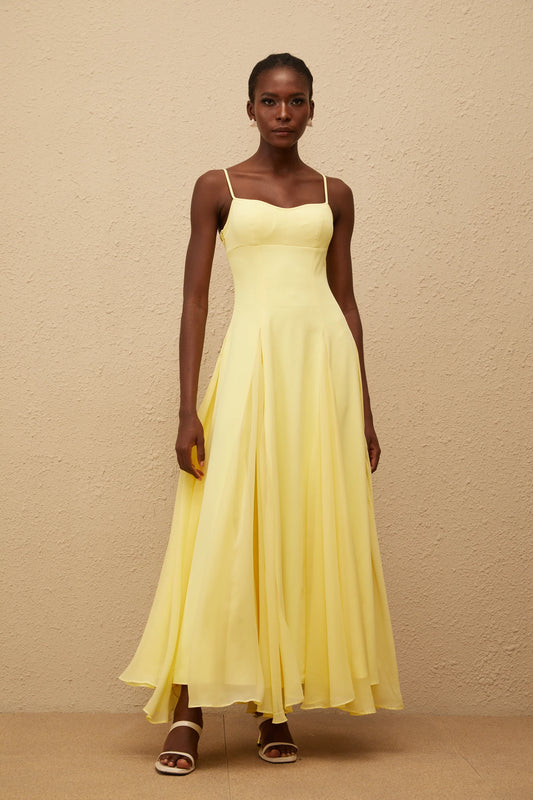 Flowy Chiffon A-Line Sweetheart Spaghetti Strap Straight Back Floor-Length Homecoming Dresses