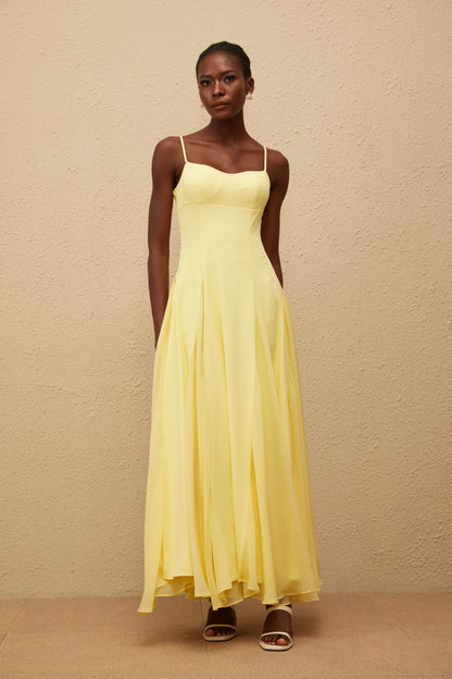 Flowy Chiffon A-Line Sweetheart Spaghetti Strap Straight Back Floor-Length Homecoming Dresses