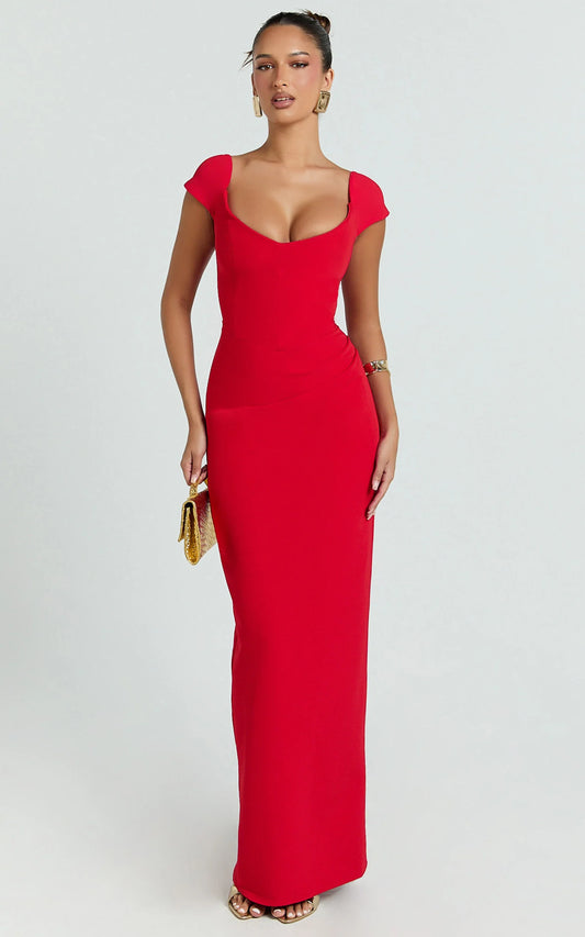 Form-Fitting Mermaid Off-the-Shoulder Sweetheart Neck Floor Length Evening Dress