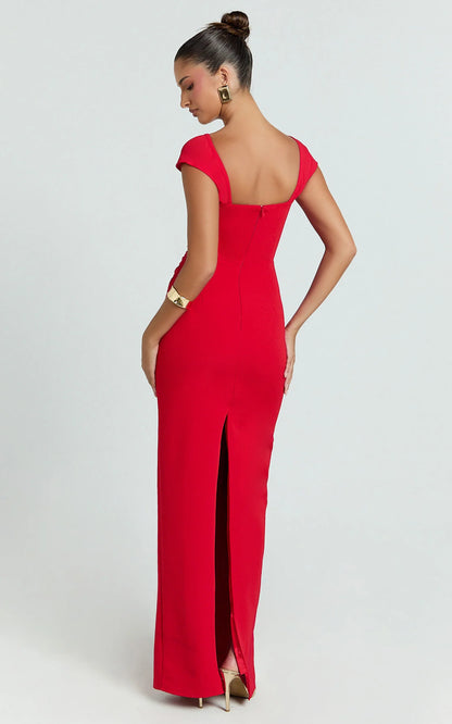 Elegant Stretch Crepe Mermaid Off-Shoulder Sweetheart Floor Length Evening Gown
