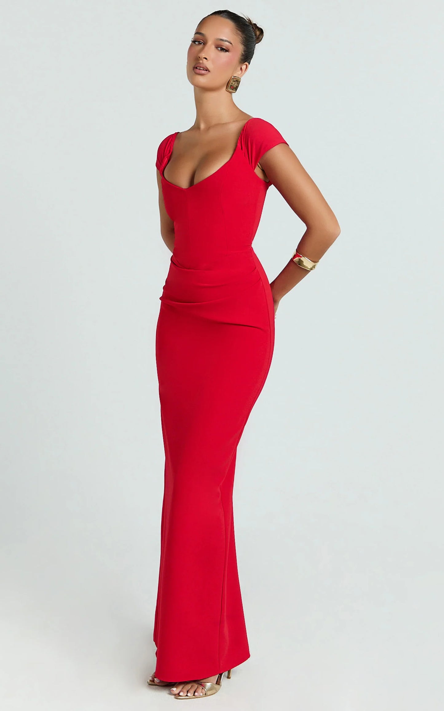 Elegant Stretch Crepe Mermaid Off-Shoulder Sweetheart Floor Length Evening Gown