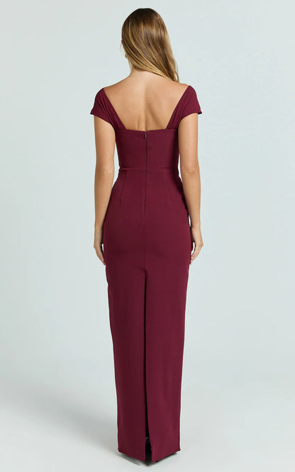 Elegant Stretch Crepe Mermaid Off-Shoulder Sweetheart Floor Length Evening Gown