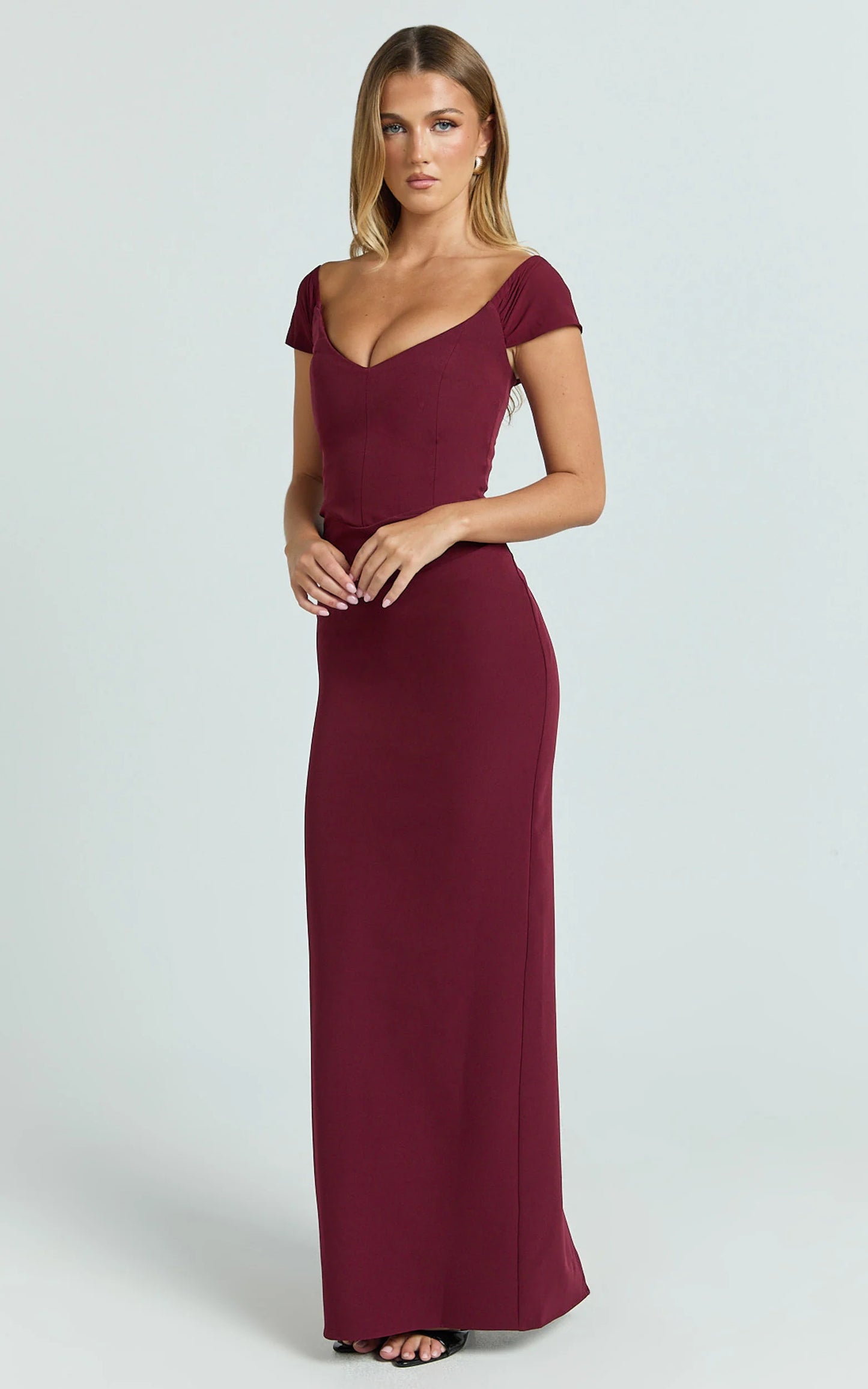 Elegant Stretch Crepe Mermaid Off-Shoulder Sweetheart Floor Length Evening Gown